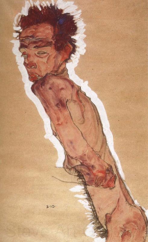 Egon Schiele Naked Self-portrait Norge oil painting art